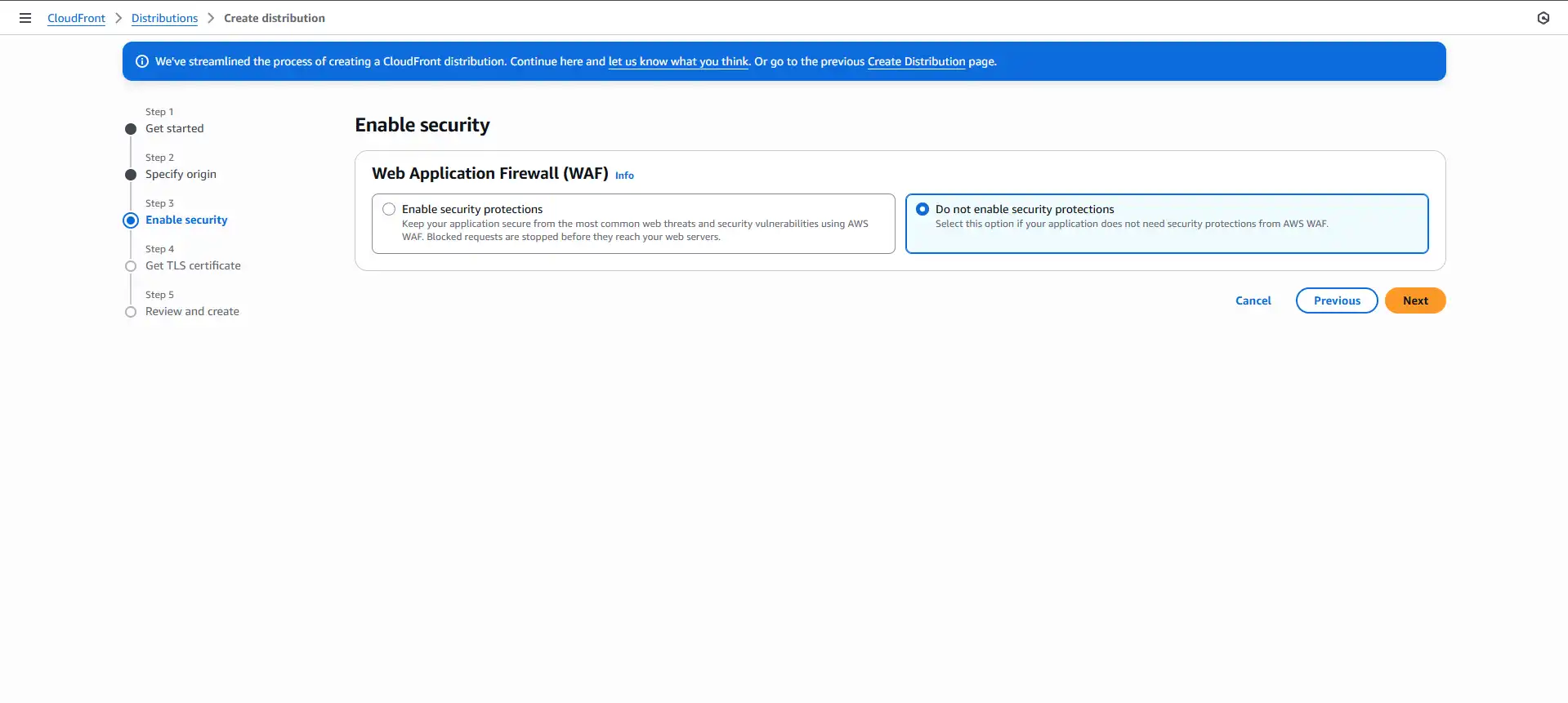 cloudfront enable security