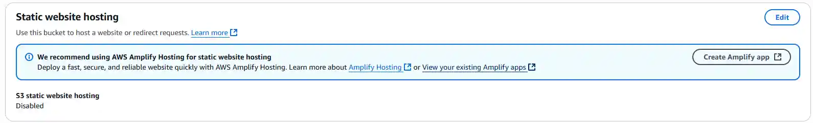 static website hosting disabled